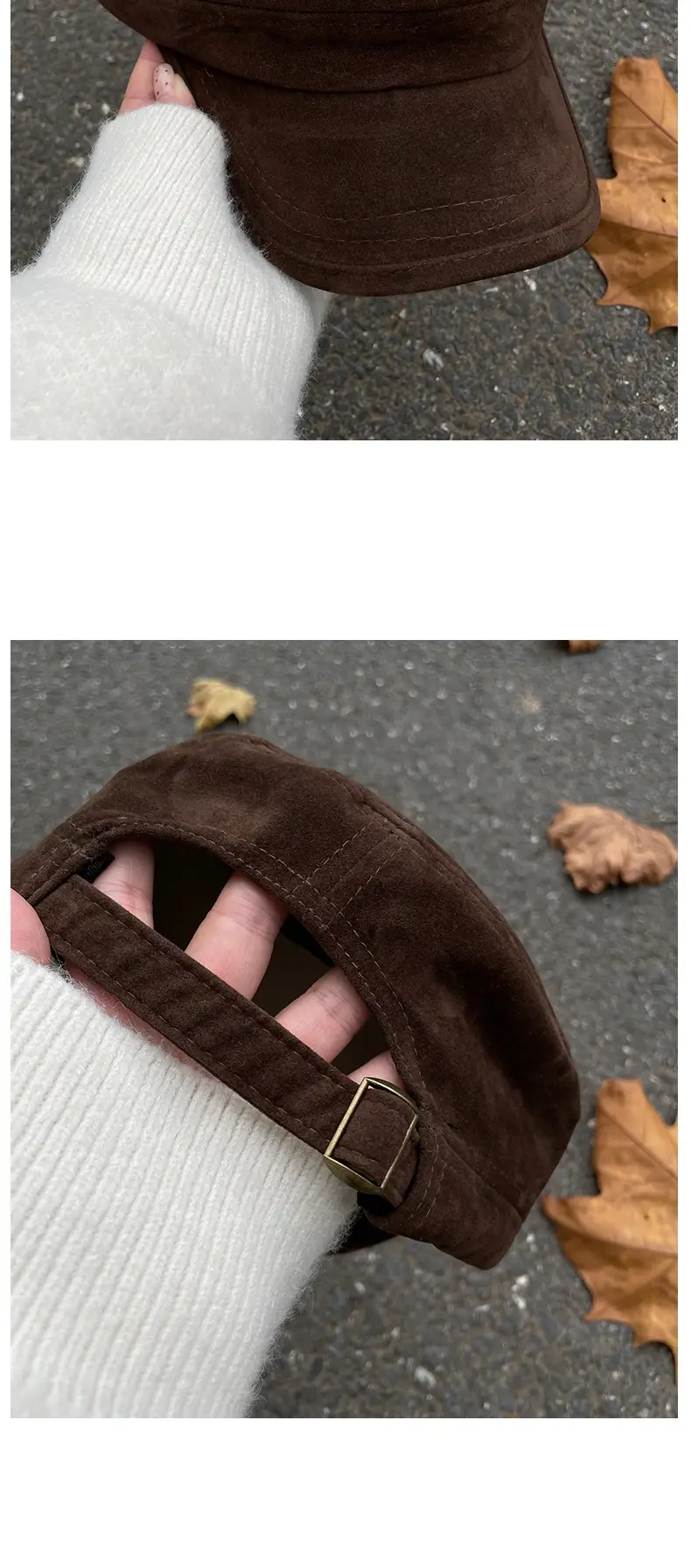 Women Suede Flat Cap Autumn Winter Korean Style — feature 10