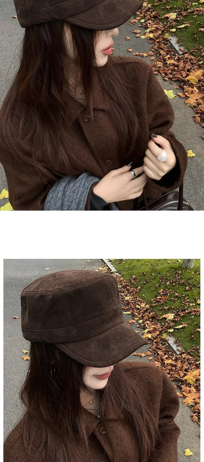 Women Suede Flat Cap Autumn Winter Korean Style — feature 4