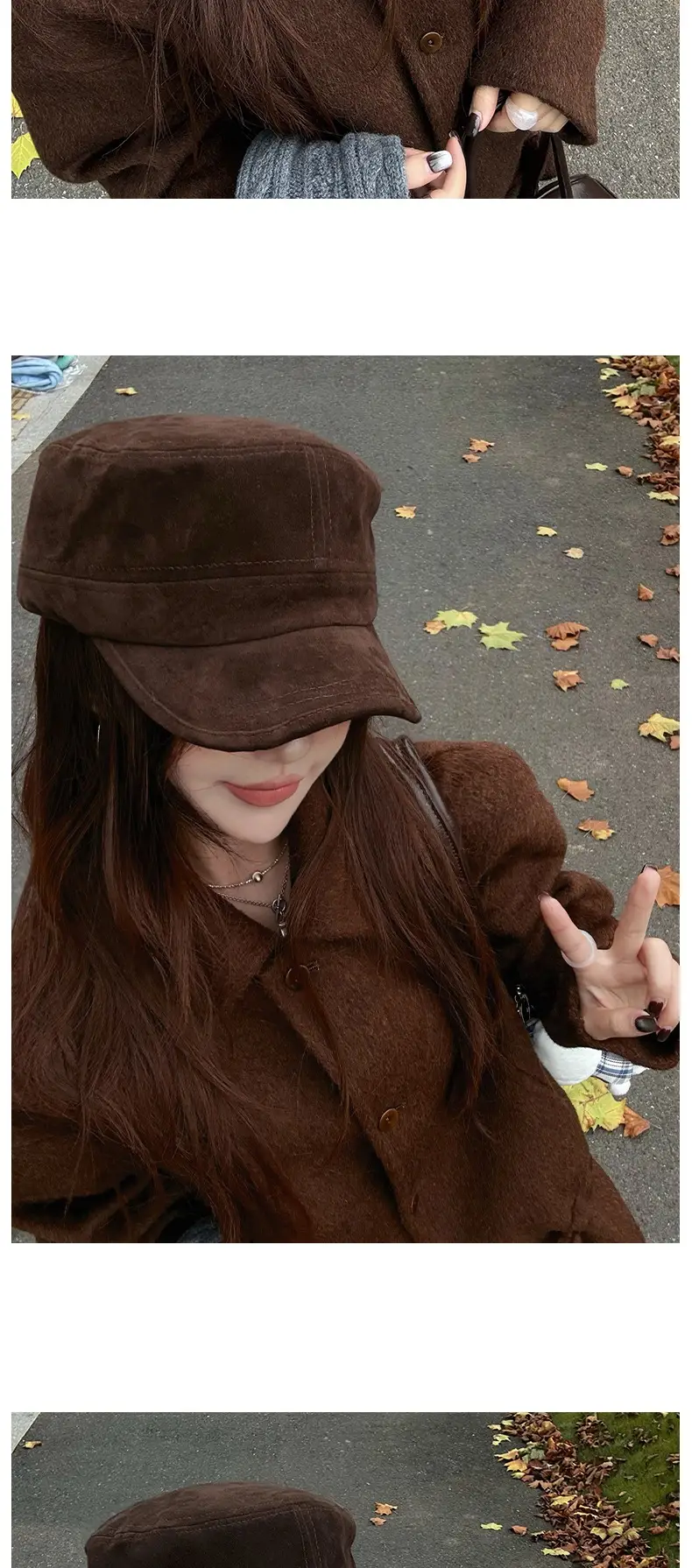 Women Suede Flat Cap Autumn Winter Korean Style — feature 5