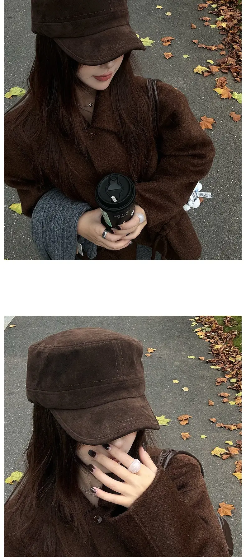 Women Suede Flat Cap Autumn Winter Korean Style — feature 6