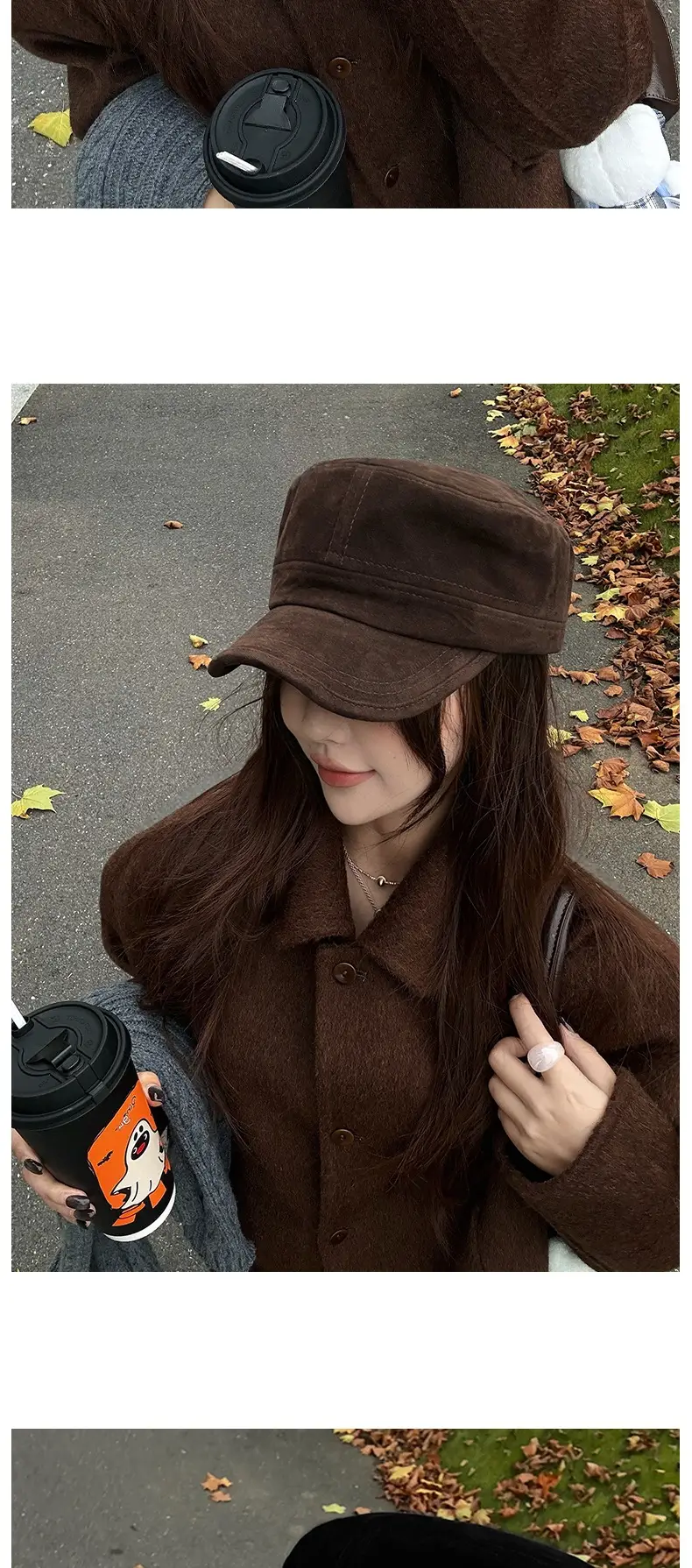 Women Suede Flat Cap Autumn Winter Korean Style — feature 7