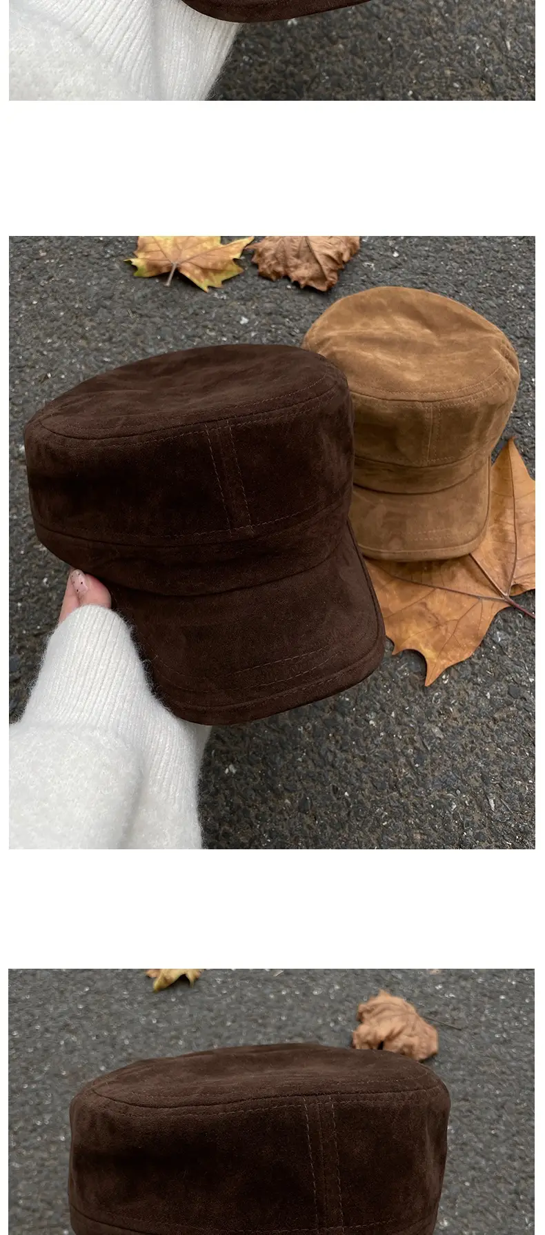 Women Suede Flat Cap Autumn Winter Korean Style — feature 9