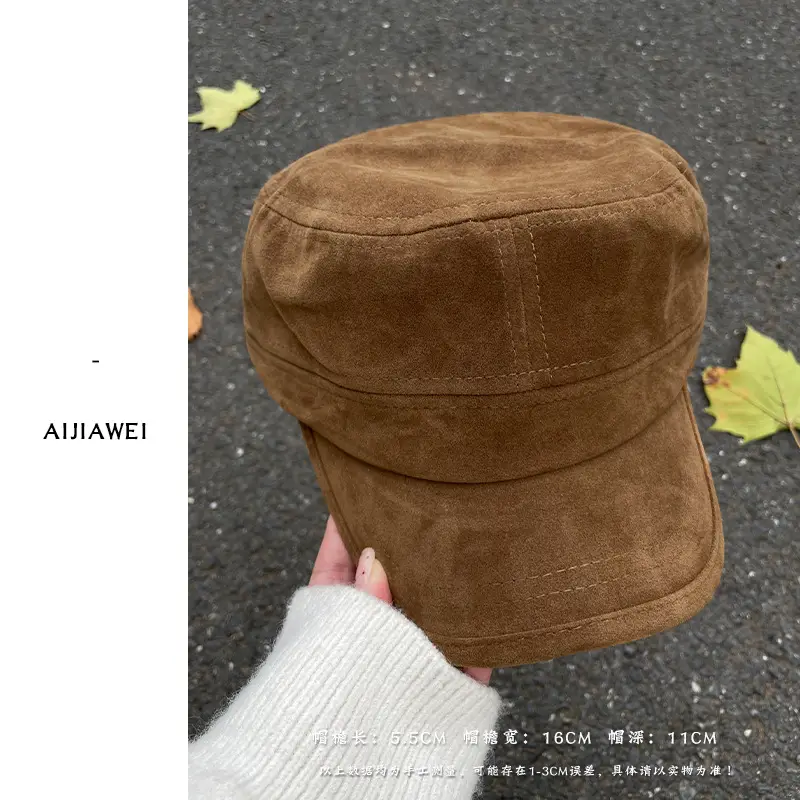 Women Suede Flat Cap Autumn Winter Korean Style - Image 3