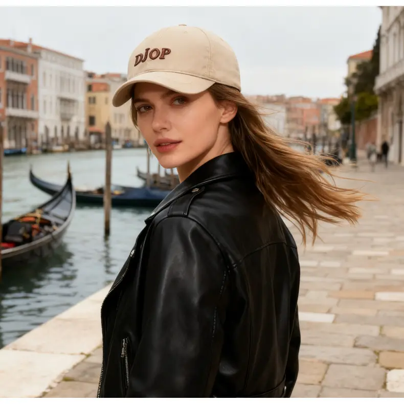 Black DJO P Embroidered Baseball Cap for Men Women — feature 15