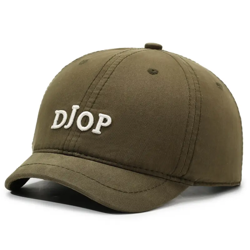 Black DJO P Embroidered Baseball Cap for Men Women - Image 3
