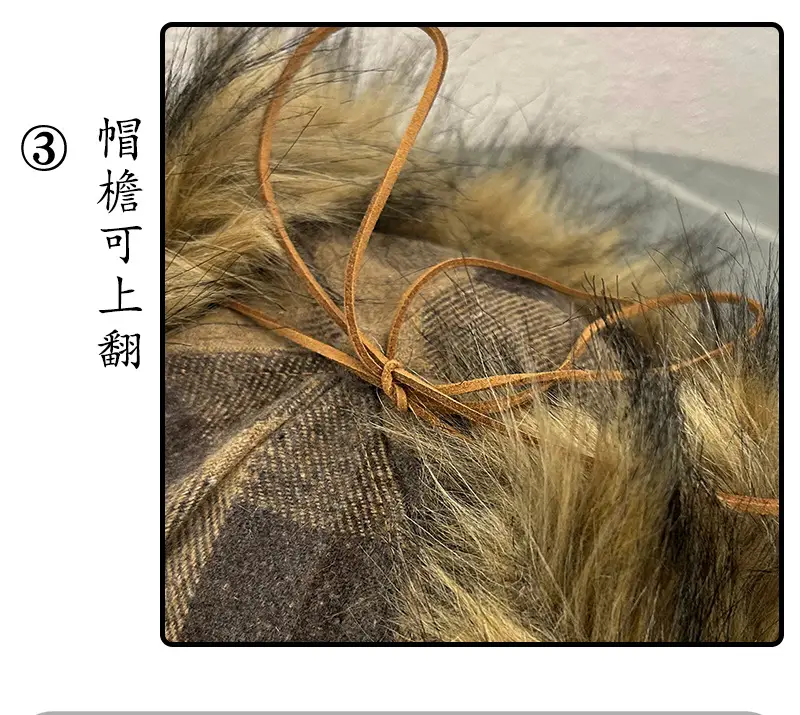 2026 Plaid Baseball Cap with Fur Trim for Warmth — feature 28