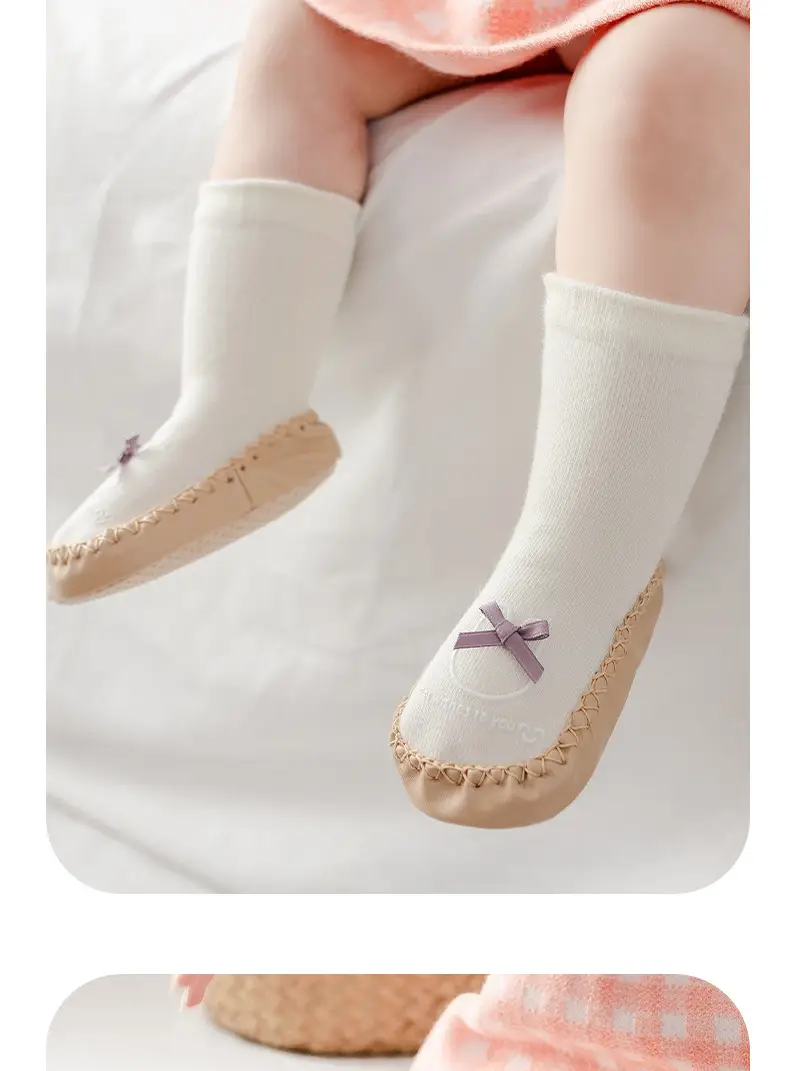 Blue Soft Baby Socks with Gold Buckle β feature 13