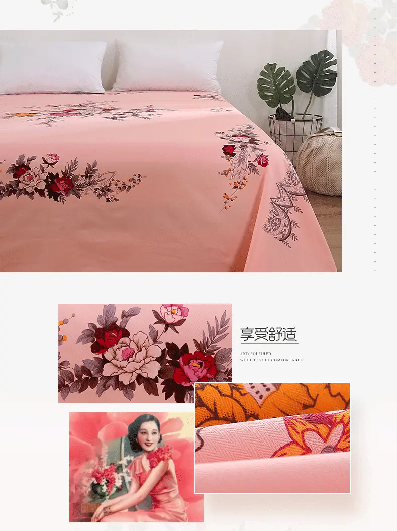 Shanghai Traditional Cotton Bed Sheetss, Thickened National Cotton Printed Thickened Coarse Cotton Pure Cotton Skin-Friendly Twill Quilt Cover — feature 2