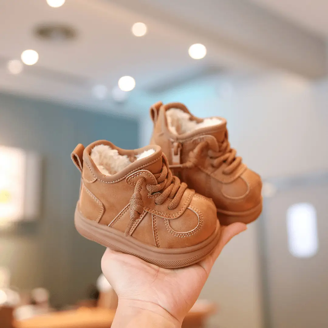 Children's Fleece-Lined Snow Boots Brown 2025 — feature 1