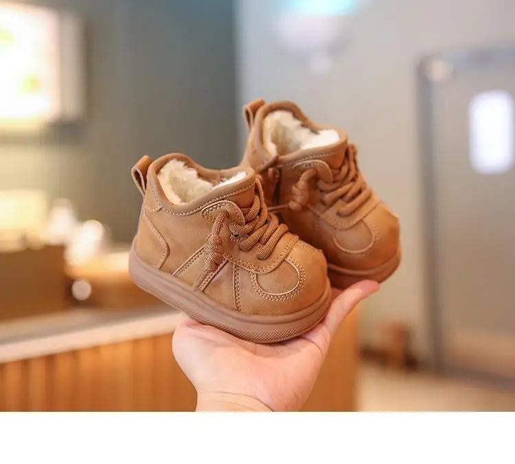 Children's Fleece-Lined Snow Boots Brown 2025 — feature 8
