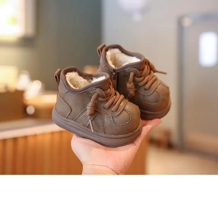Children's Fleece-Lined Snow Boots Brown 2025 — feature 9