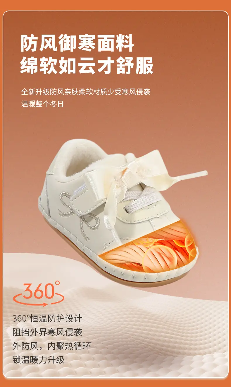 Baby Shoes for Girls Fleece Lined Soft Sole 6-12M — feature 16