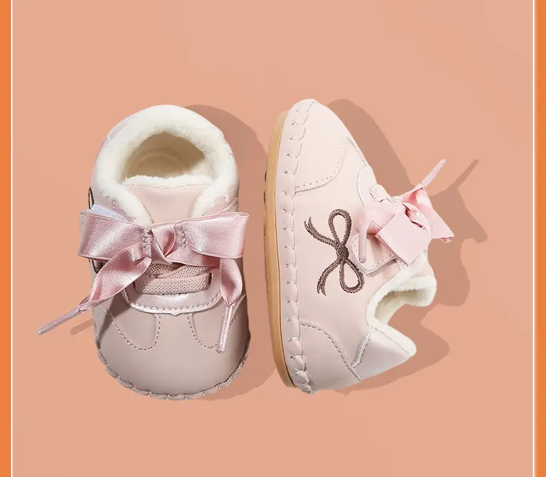 Baby Shoes for Girls Fleece Lined Soft Sole 6-12M — feature 31