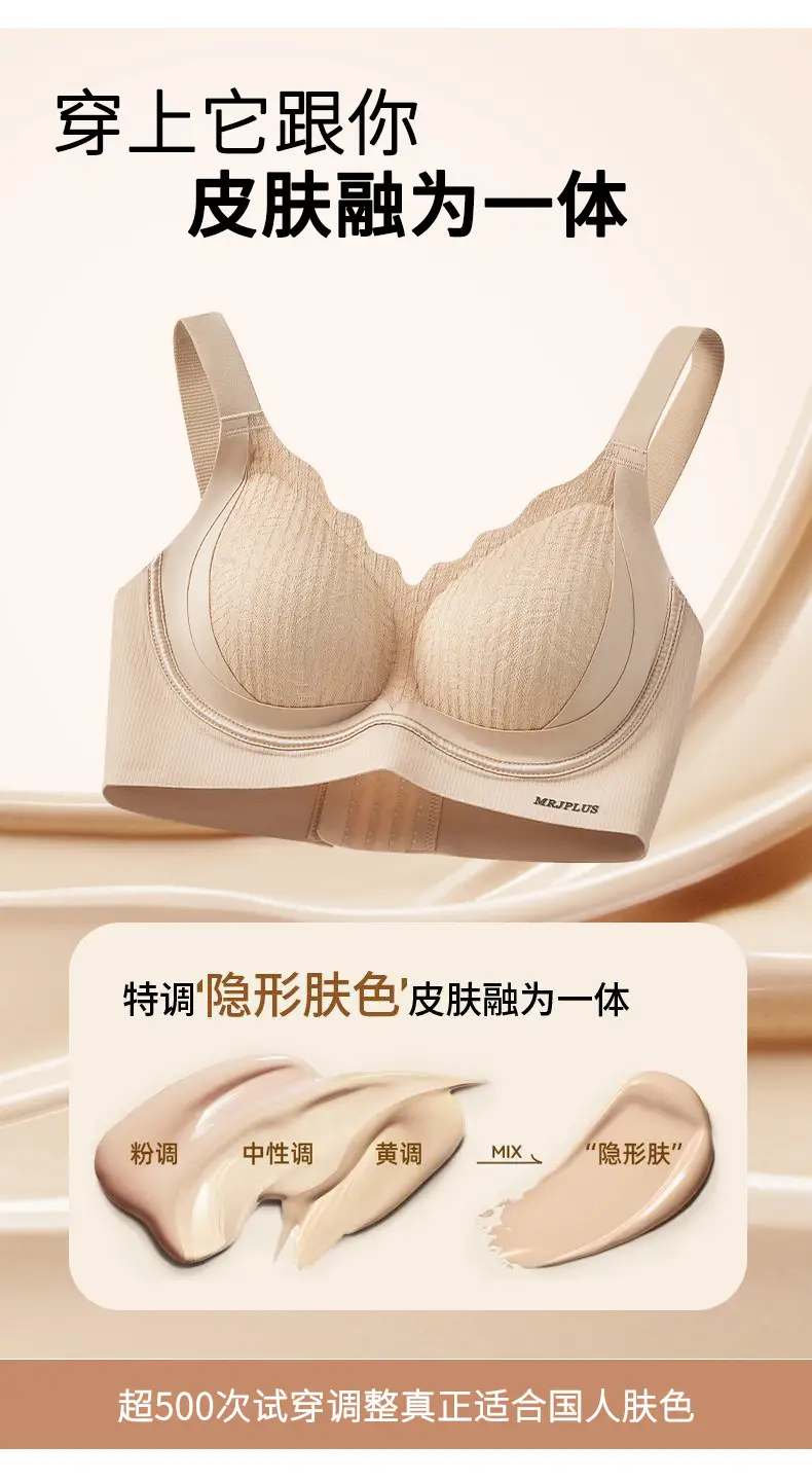 Liquid Foundation Lifting and Gathering Seamless Bra, Thin, Skin-Friendly, Soft and Comfortable, Floral Design, Wire-Free, Anti-Sagging Underwear — feature 11