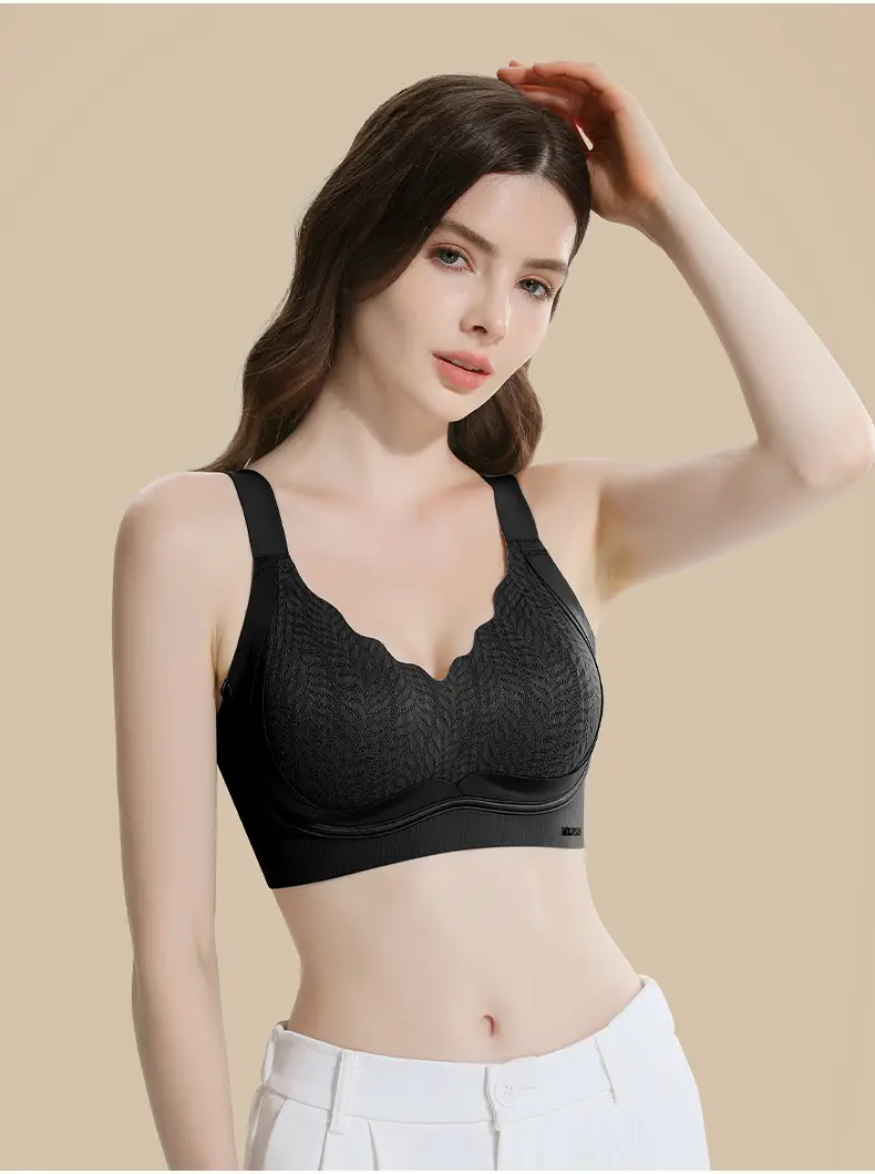 Liquid Foundation Lifting and Gathering Seamless Bra, Thin, Skin-Friendly, Soft and Comfortable, Floral Design, Wire-Free, Anti-Sagging Underwear — feature 26