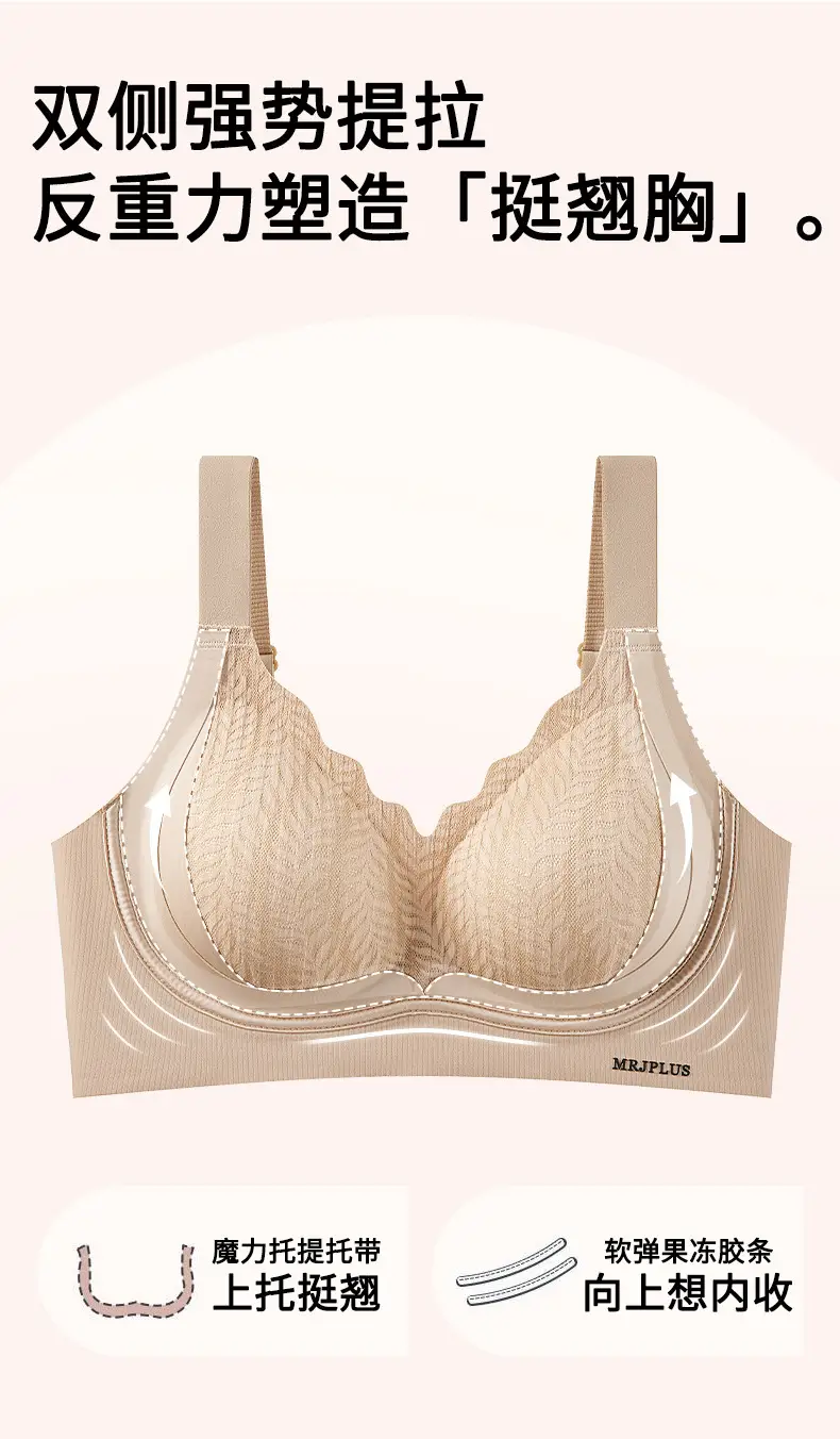 Liquid Foundation Lifting and Gathering Seamless Bra, Thin, Skin-Friendly, Soft and Comfortable, Floral Design, Wire-Free, Anti-Sagging Underwear — feature 4