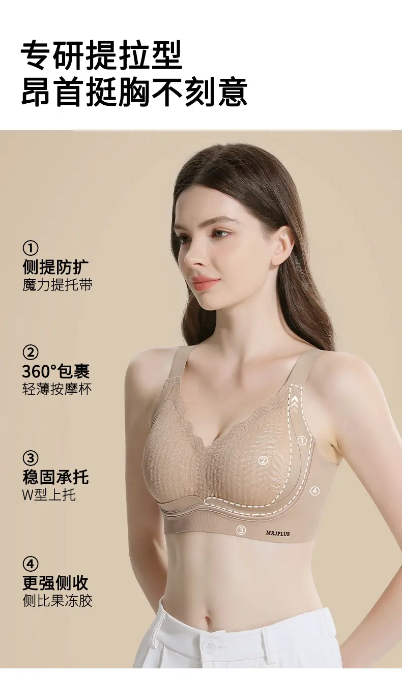 Liquid Foundation Lifting and Gathering Seamless Bra, Thin, Skin-Friendly, Soft and Comfortable, Floral Design, Wire-Free, Anti-Sagging Underwear — feature 5