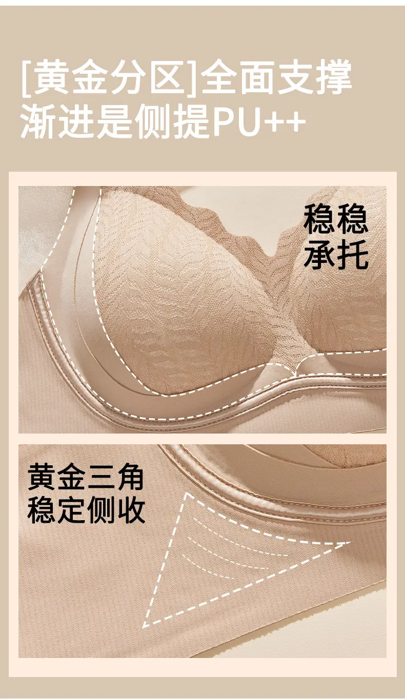 Liquid Foundation Lifting and Gathering Seamless Bra, Thin, Skin-Friendly, Soft and Comfortable, Floral Design, Wire-Free, Anti-Sagging Underwear — feature 6