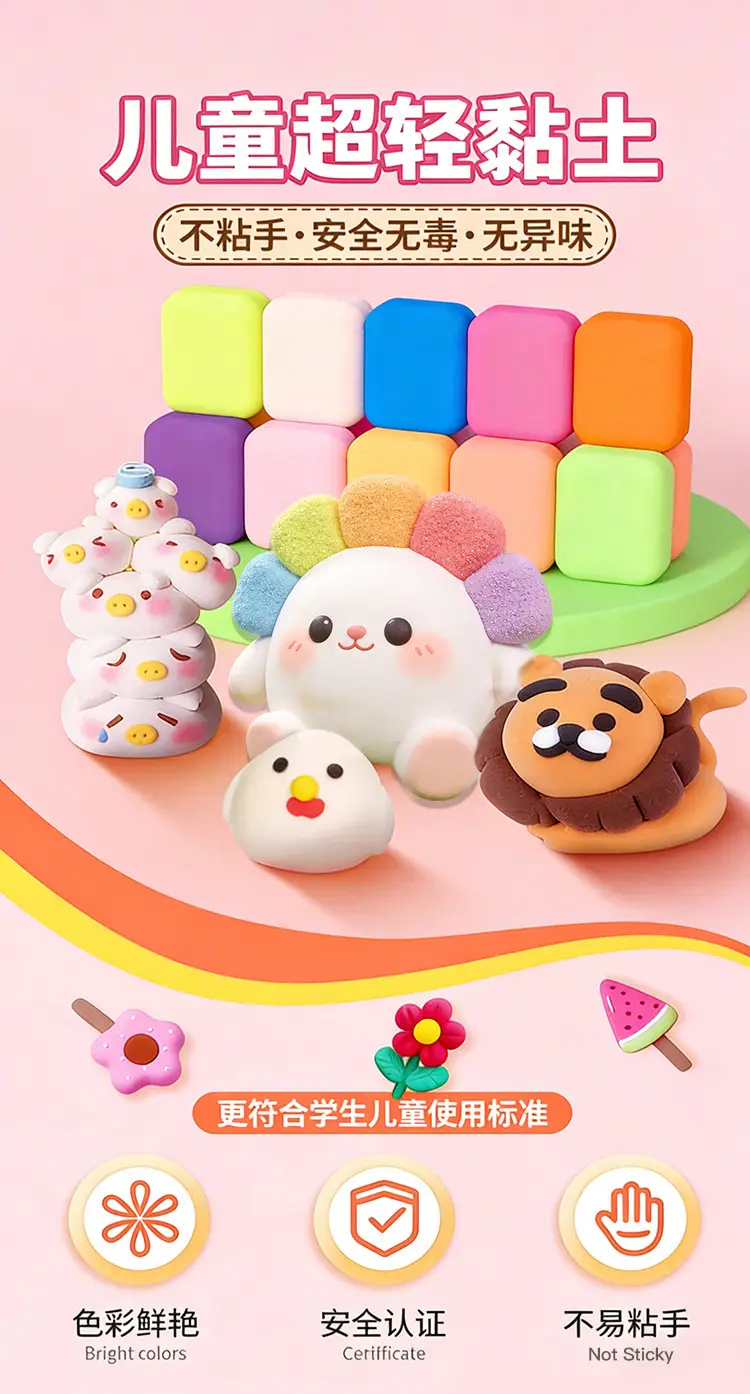 Ultra-Light Clay Plasticine Non-Toxic Children's 36-Color Safe Non-Toxic Handmade DIY Clay Toys for Kindergarten — feature 1