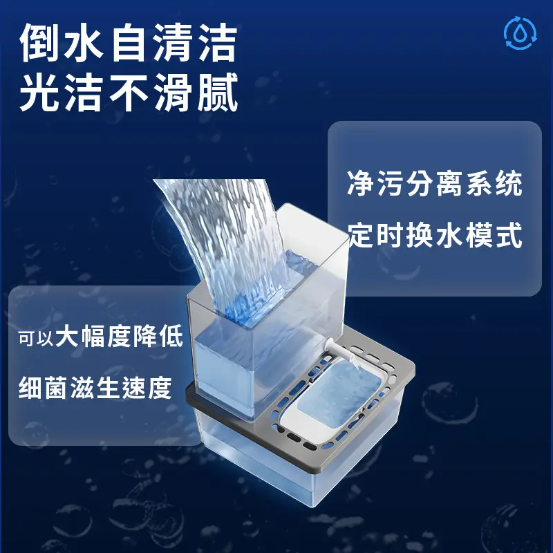 Pet Water Fountain, Cat Circulating Flowing Water Bowl, Dog Unplugged Tilting Automatic Water Dispenser for Kittens