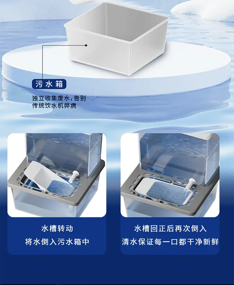 Pet Water Fountain, Cat Circulating Flowing Water Bowl, Dog Unplugged Tilting Automatic Water Dispenser for Kittens — feature 10