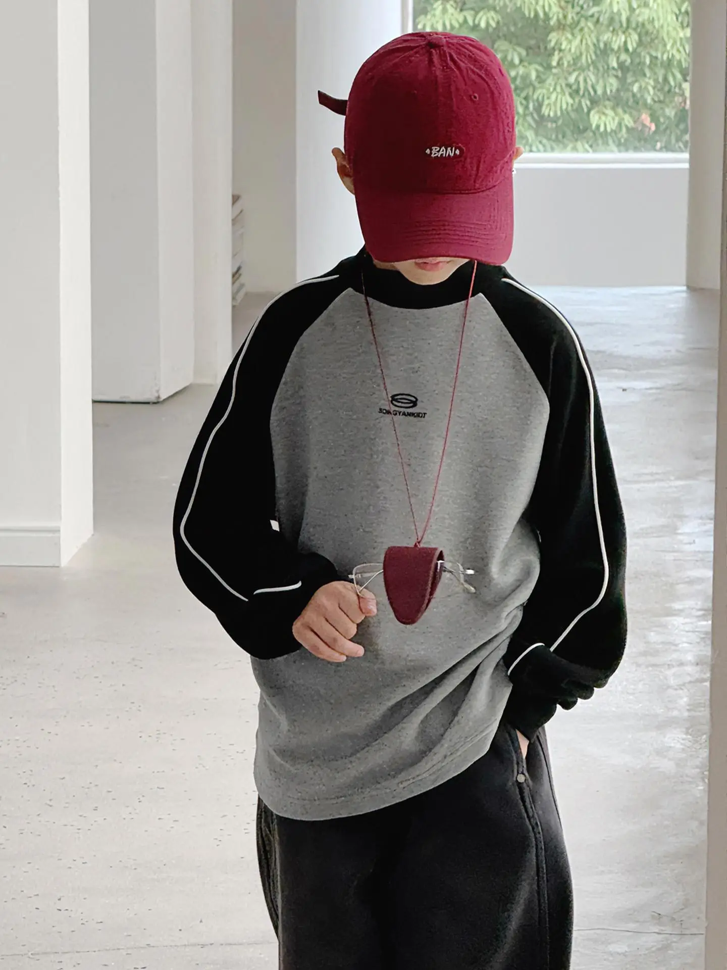 Children's Long Sleeve T-Shirt Grey Black 2025