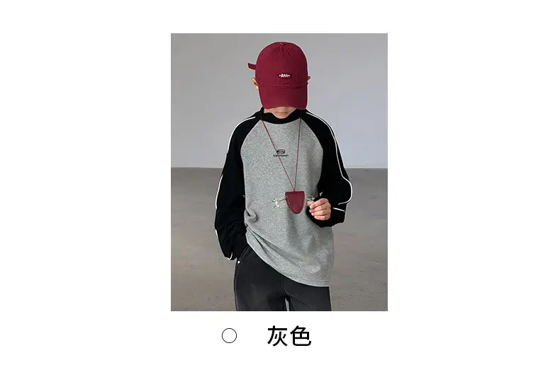 Children's Long Sleeve T-Shirt Grey Black 2025 — feature 10
