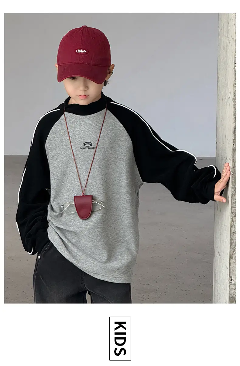 Children's Long Sleeve T-Shirt Grey Black 2025 — feature 13
