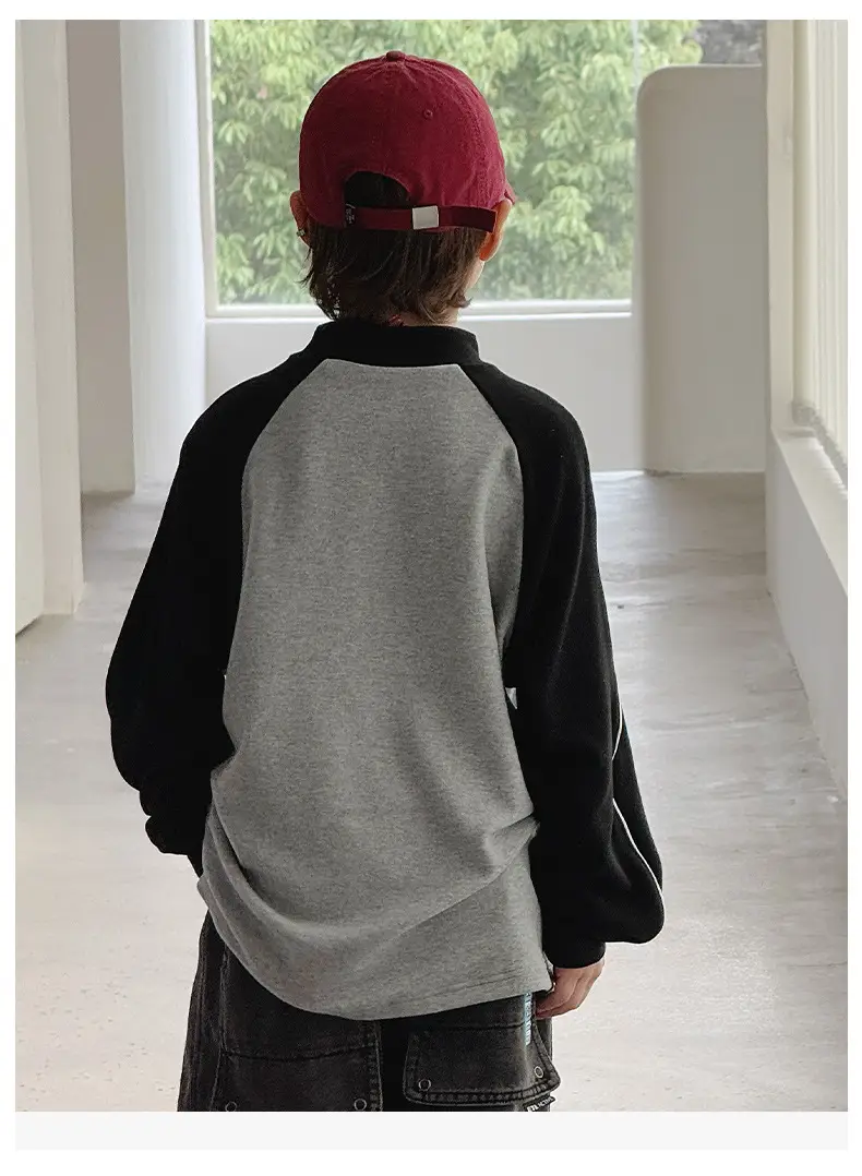 Children's Long Sleeve T-Shirt Grey Black 2025 — feature 14