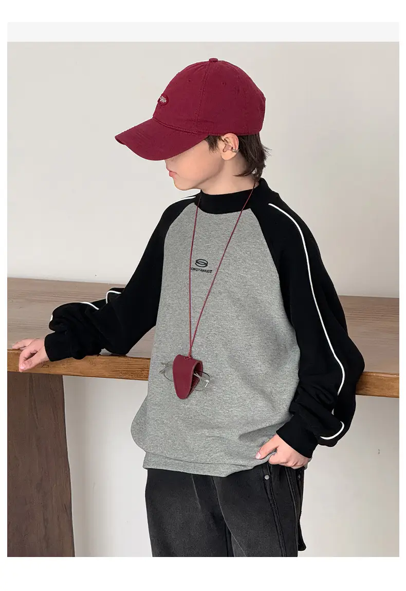 Children's Long Sleeve T-Shirt Grey Black 2025 — feature 15