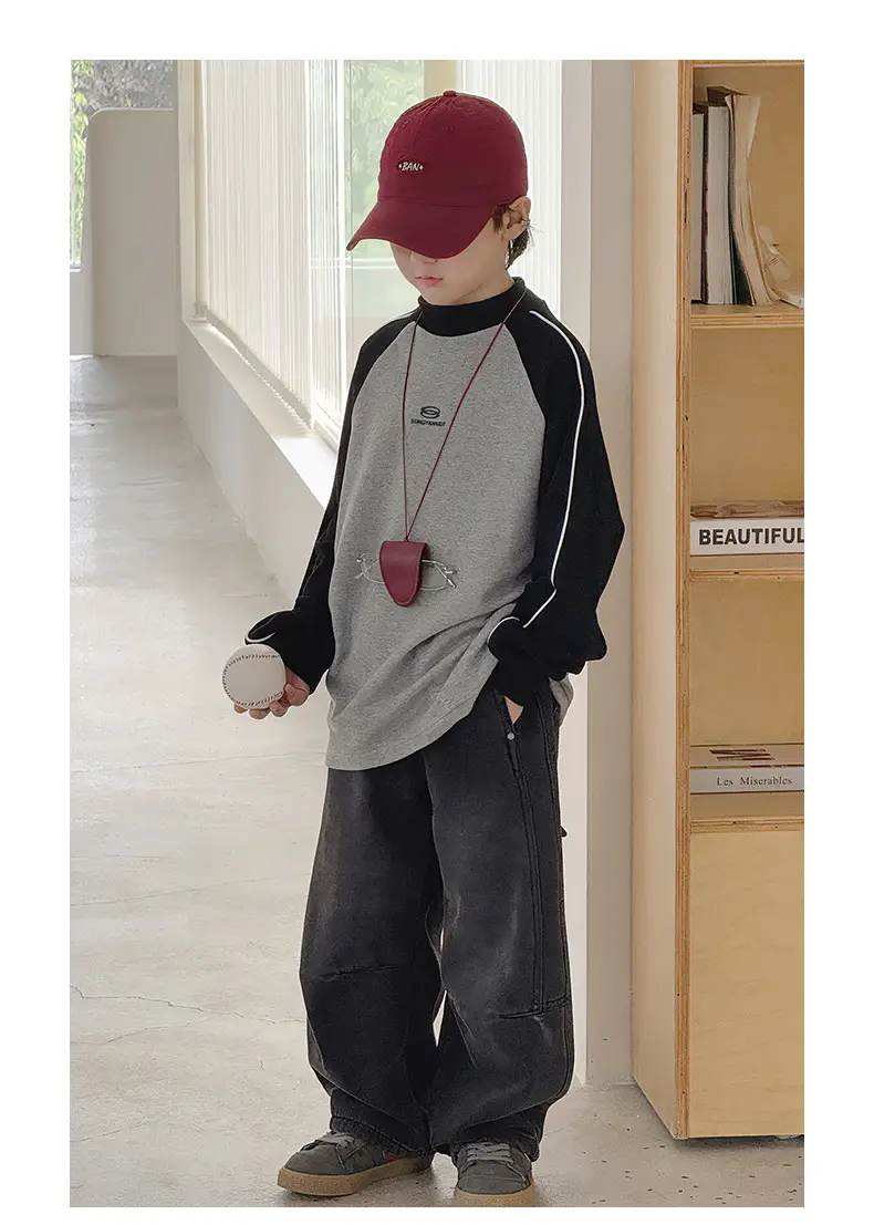 Children's Long Sleeve T-Shirt Grey Black 2025 — feature 16