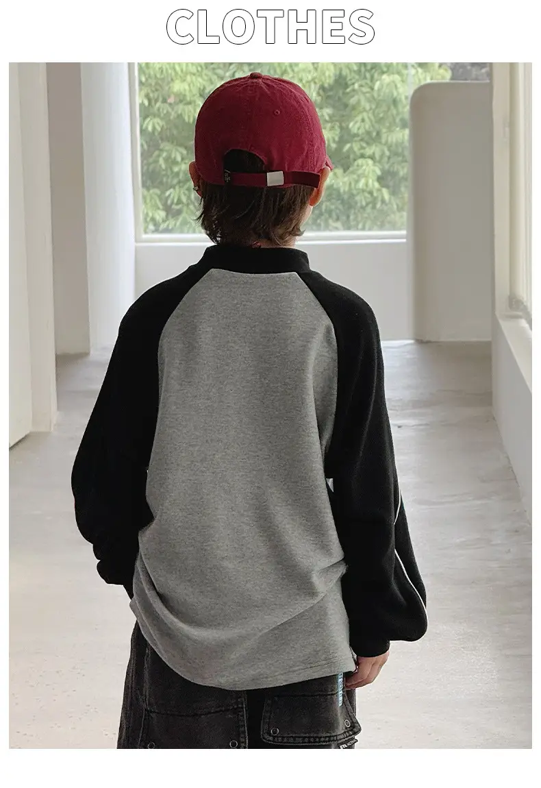 Children's Long Sleeve T-Shirt Grey Black 2025 — feature 17