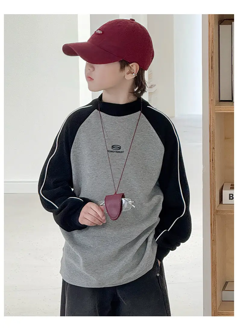 Children's Long Sleeve T-Shirt Grey Black 2025 — feature 18