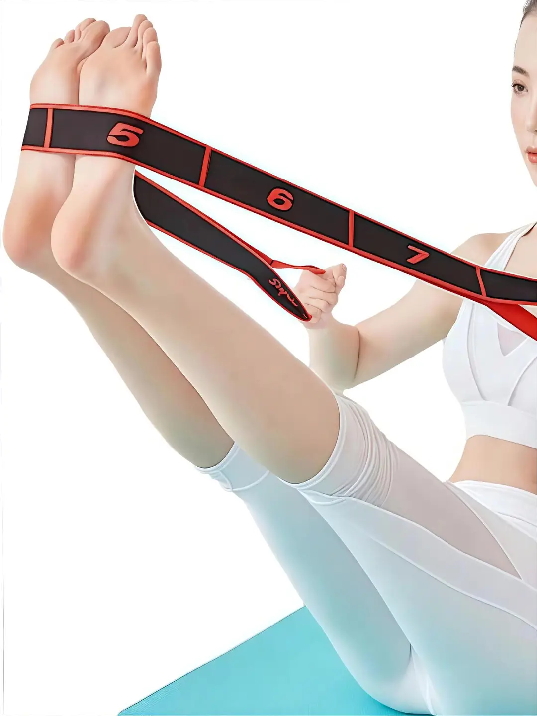 Digital Resistance Elastic Band for Beginners and Experienced Users, Yoga Stretching, Men's and Women's Fitness, Leg Strength Recovery Training, Stretching