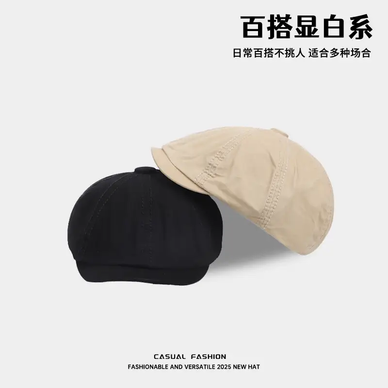 Black Retro Duckbill Cap for Women Spring Autumn - Image 9