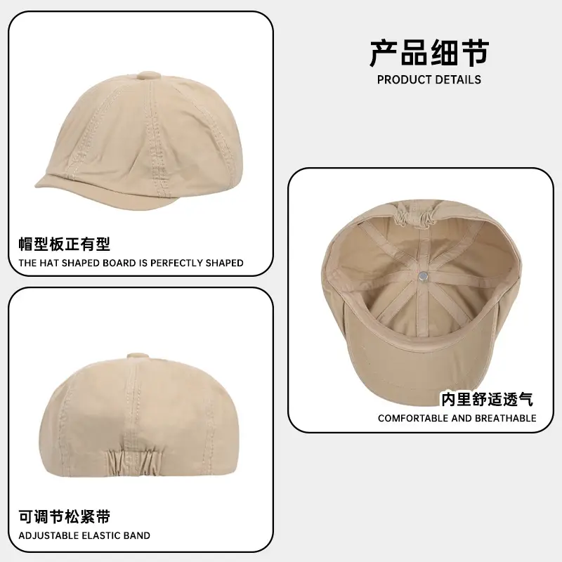 Black Retro Duckbill Cap for Women Spring Autumn - Image 10