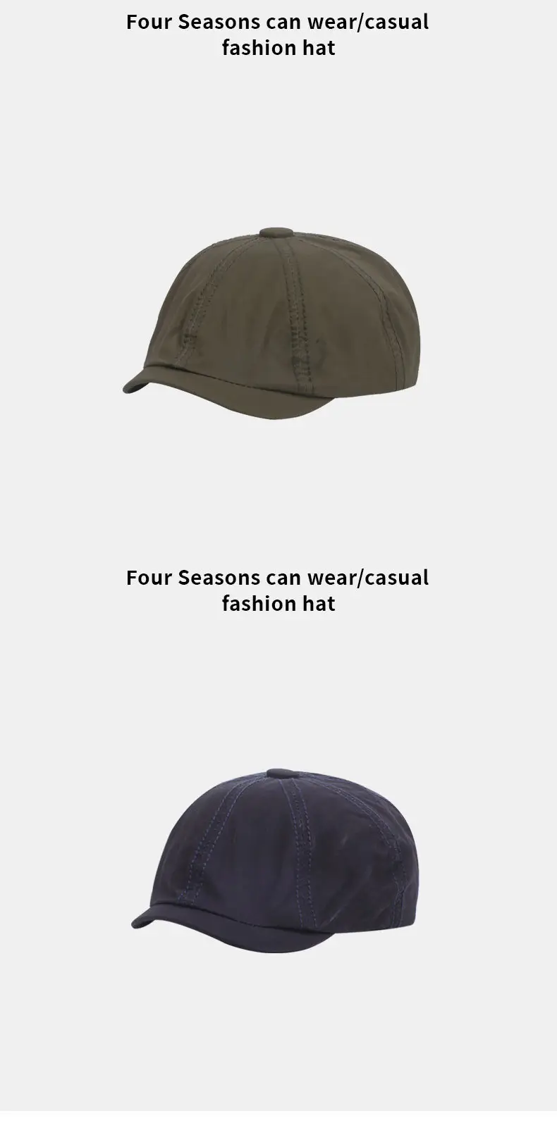 Black Retro Duckbill Cap for Women Spring Autumn — feature 12