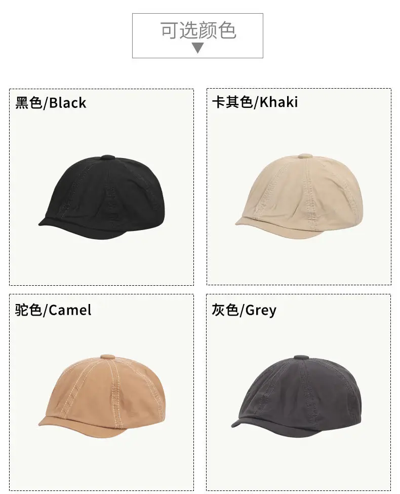 Black Retro Duckbill Cap for Women Spring Autumn — feature 8