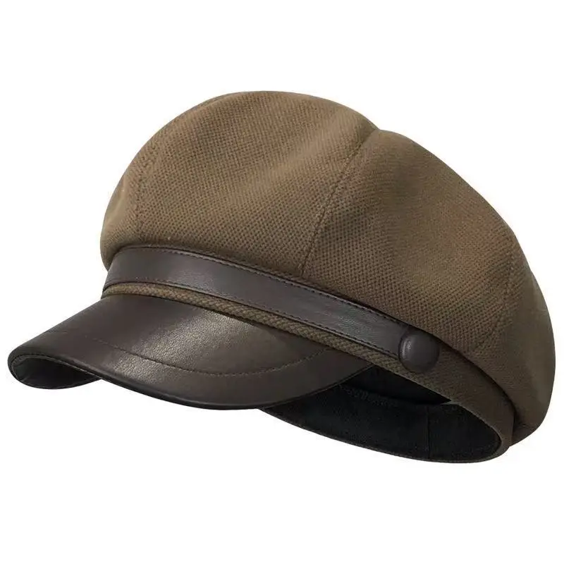 Women Wool Beret Face-Slimming Cap Black 2024 Winter - Image 8