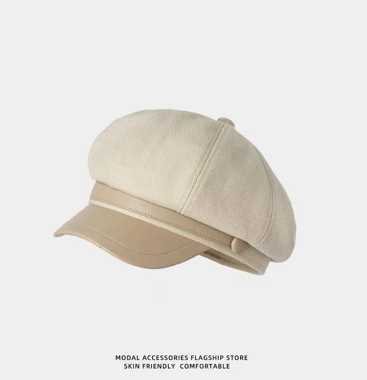 Women Wool Beret Face-Slimming Cap Black 2024 Winter — feature 9