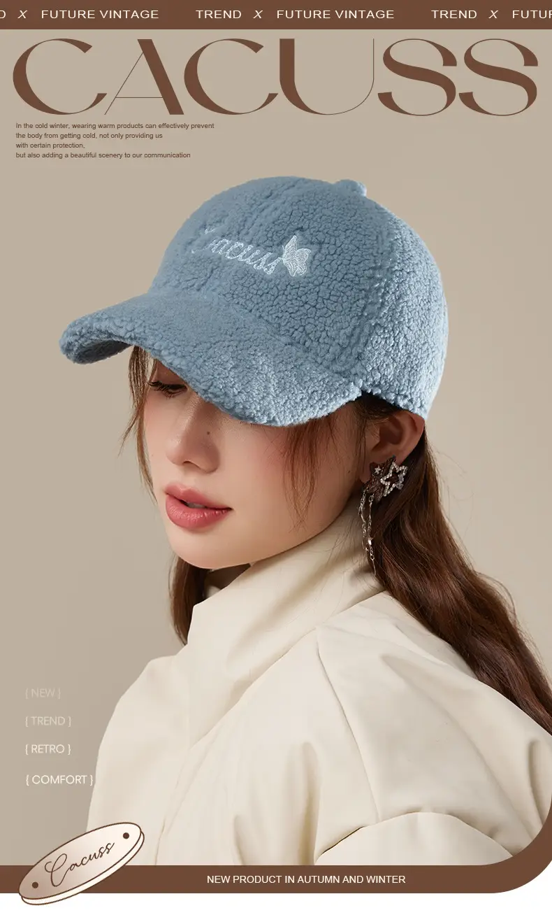 Women Faux Wool Winter Cap White Slim Fit — feature 6