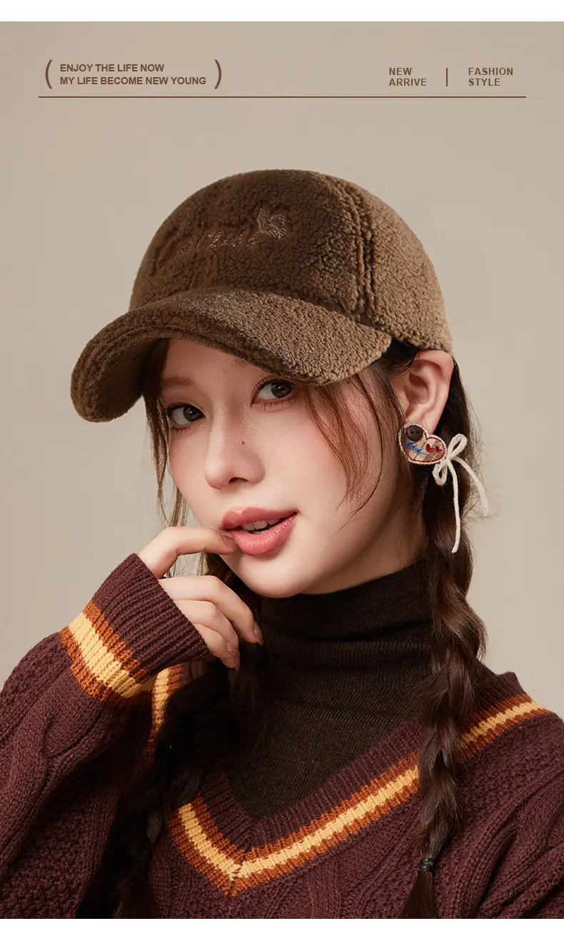 Women Faux Wool Winter Cap White Slim Fit — feature 7