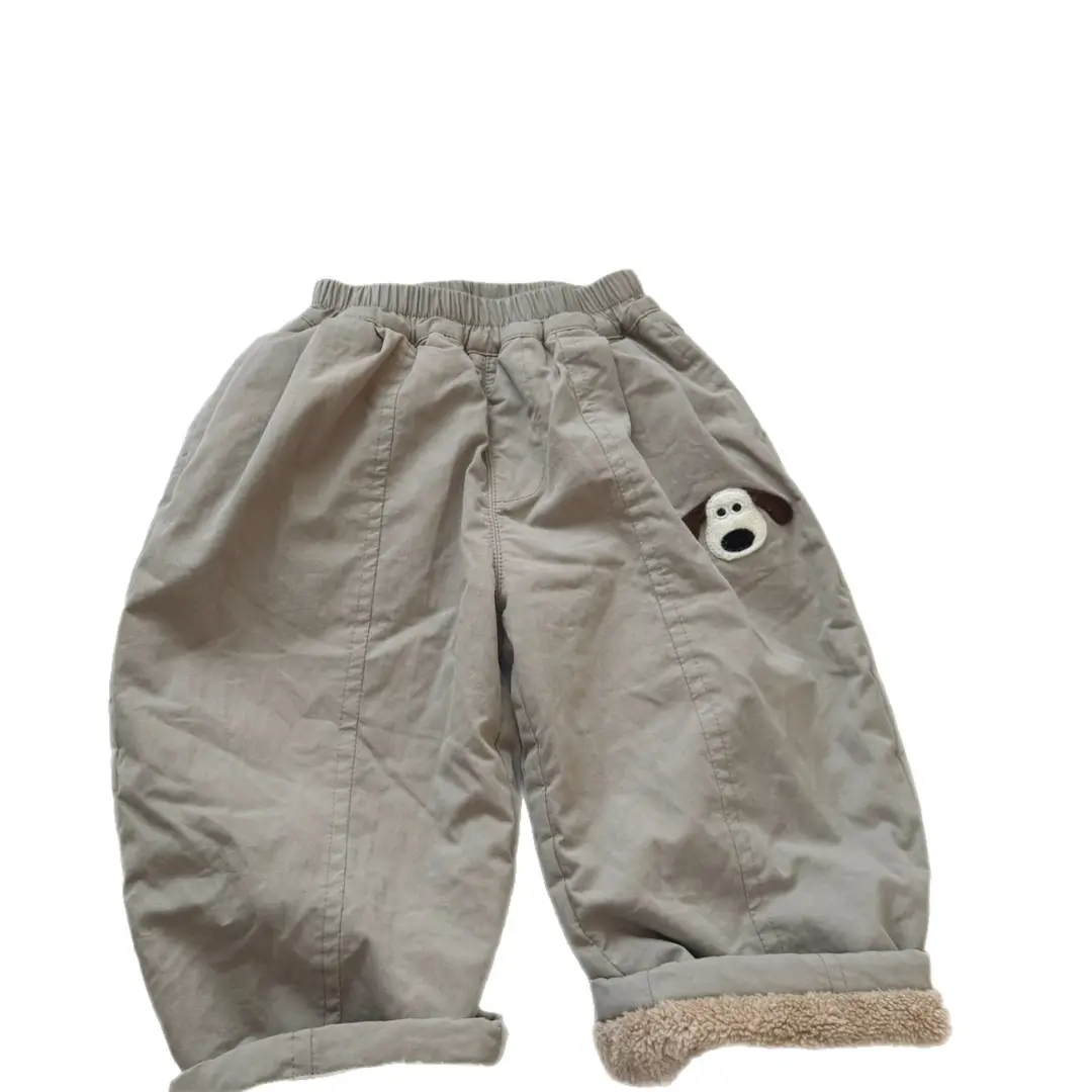 Children's Fleece-Lined Pants 2025 Autumn and Winter Boys and Girls Straight-Leg Pants Long Pants Baby Cartoon Thickened Harem Pants Wholesale - Image 7