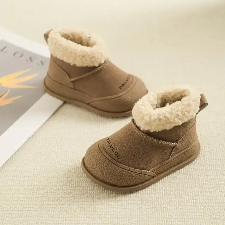 Girls' Green Velvet Snow Boots with Fleece Lining — feature 14