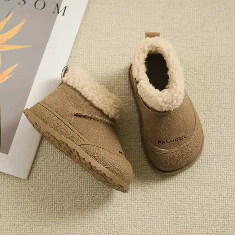 Girls' Green Velvet Snow Boots with Fleece Lining — feature 4