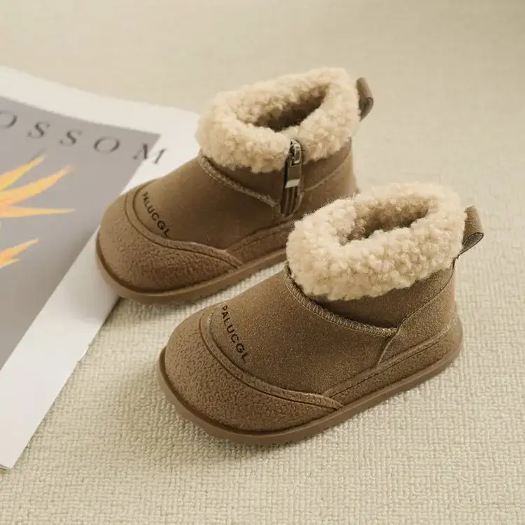 Girls' Green Velvet Snow Boots with Fleece Lining — feature 7