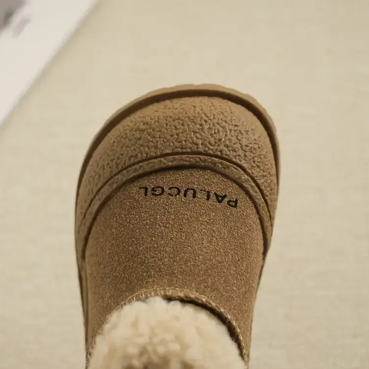Girls' Green Velvet Snow Boots with Fleece Lining — feature 9