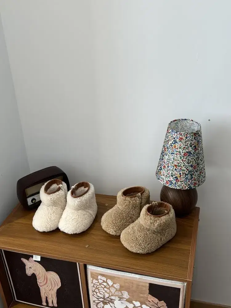 New Baby Girl Snow Boots Soft Sole Thickened Toddler Shoes Winter Boys Plus Plush Fur Shoes — feature 3