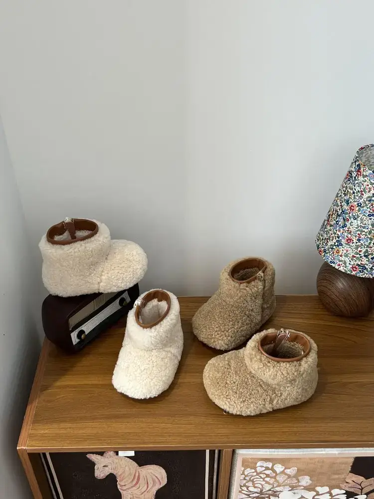 New Baby Girl Snow Boots Soft Sole Thickened Toddler Shoes Winter Boys Plus Plush Fur Shoes — feature 5