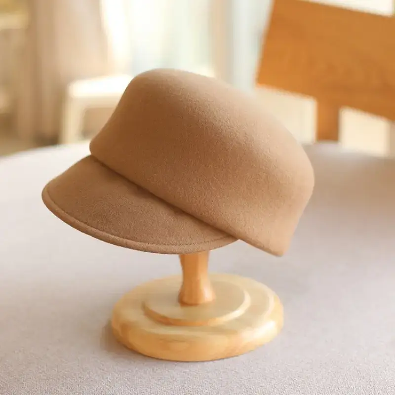 Men Woolen Winter Equestrian Cap Tan - Image 4